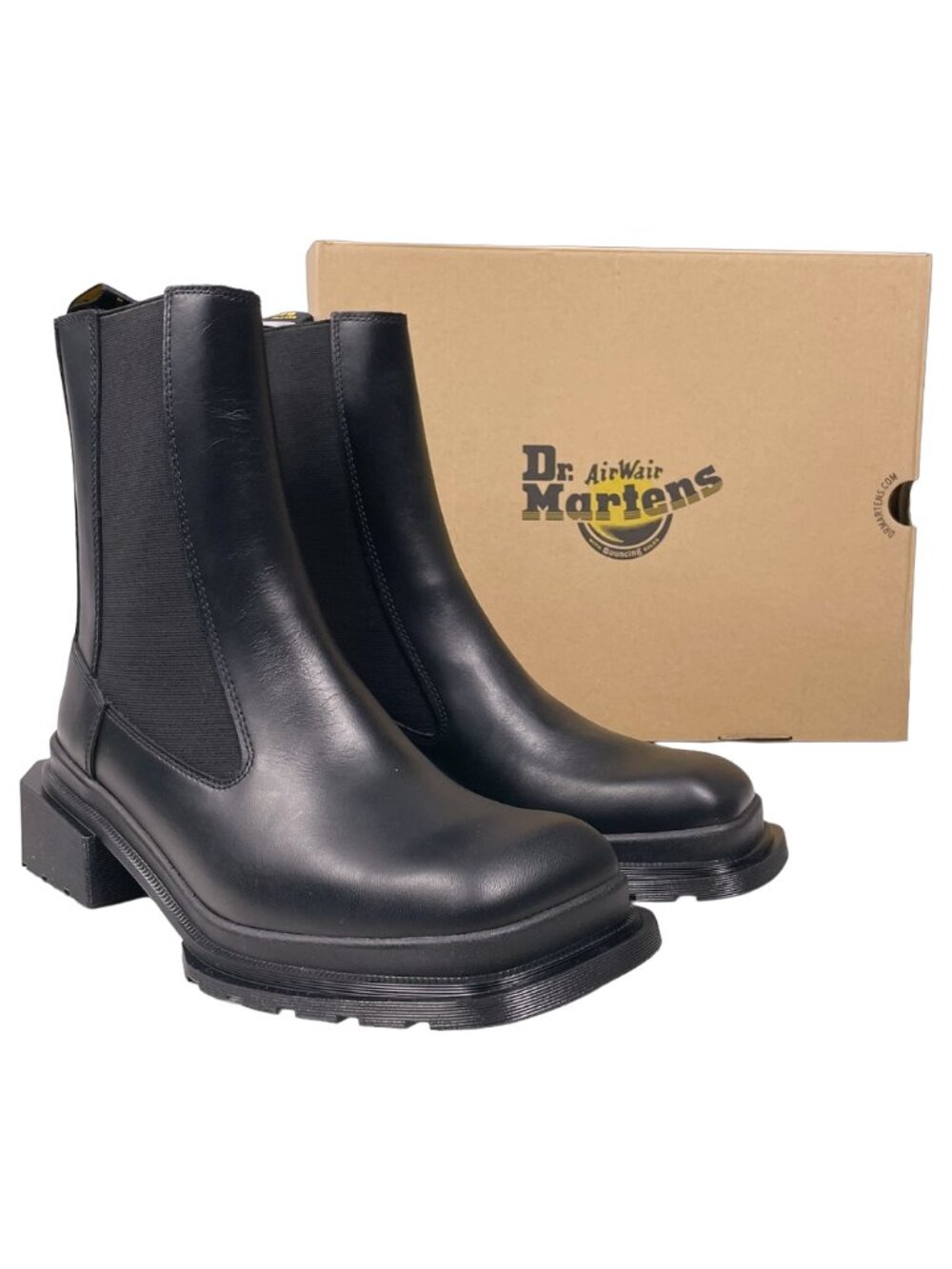 Dr. Martens Maybole Square Toe Chelsea Boots Black Leather Women's 9 NWT